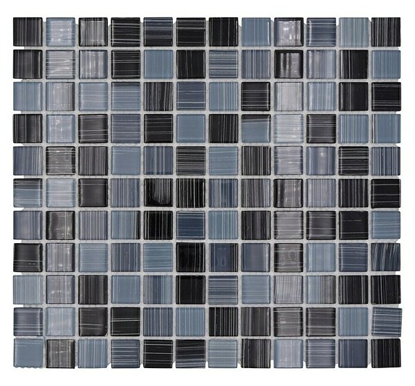 Mozaik pločica Quadrat Crystal CM 4300 (32,7 x 30,2 cm, Crno-bijele boje, Sjaj)