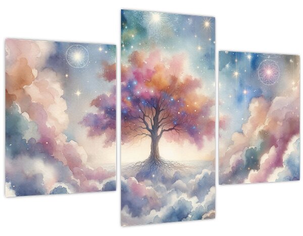 Slika – Drvo života u oblacima (90x60 cm)