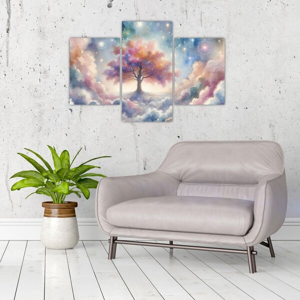 Slika – Drvo života u oblacima (90x60 cm)