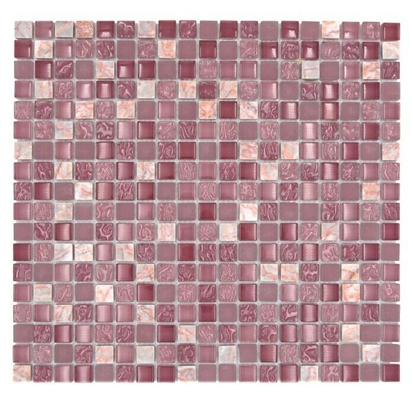 Mozaik pločica Quadrat Crystal Mix XCM M940 (30,5 x 32,2 cm, Roze boje, Sjaj)