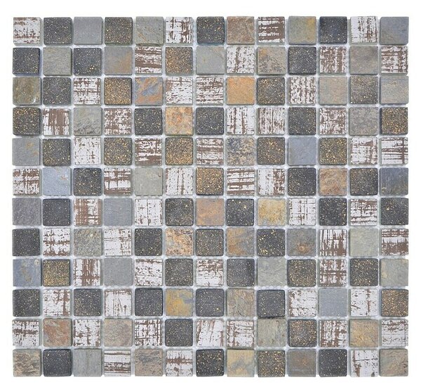 Mozaik pločica Quadrat Crystal Mix XCM CB 52 (32,7 x 30,2 cm, Smeđe boje, Mat)