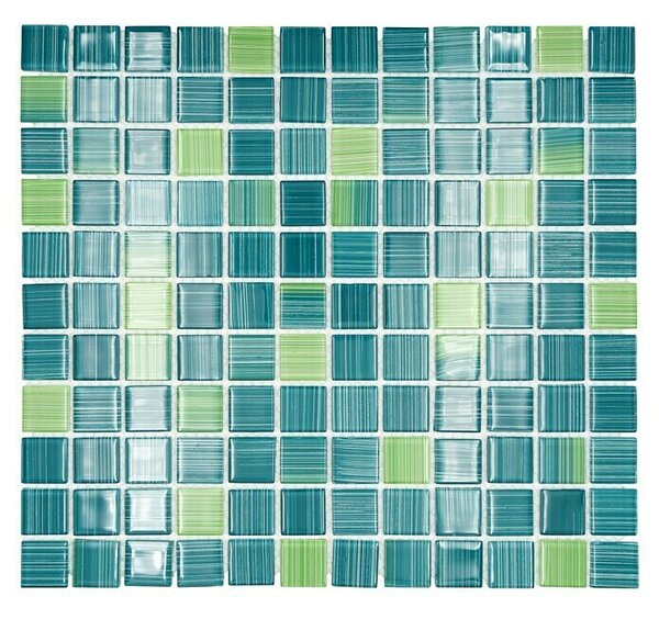 Mozaik pločica Quadrat Crystal CM 4250 (32,7 x 30,2 cm, Zelene boje, Sjaj)