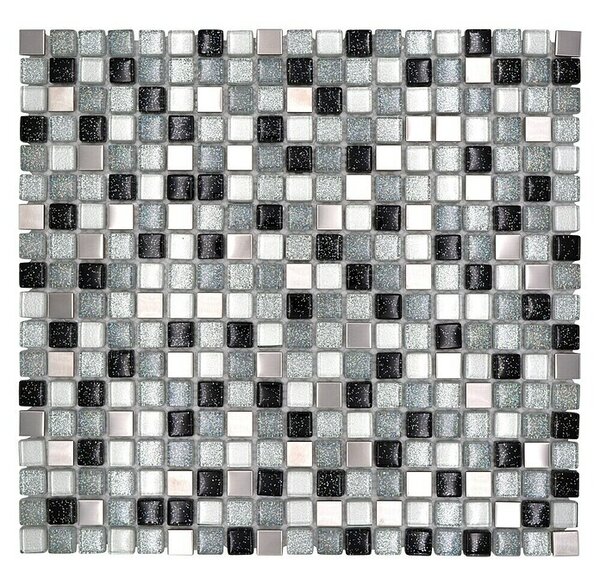 Mozaik pločica Quadrat Crystal Mix XCE 88 (30,5 x 32,2 cm, Srebrne boje, Sjaj)