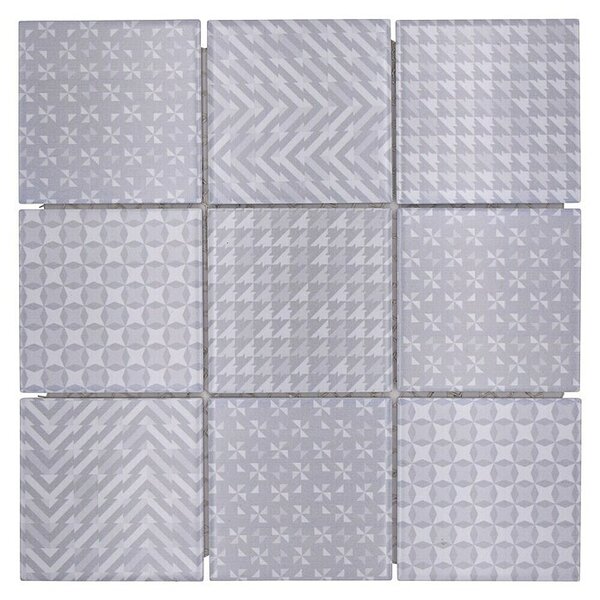 Mozaik pločica Quadrat Geo Grey GEOG (29,8 x 29,8 cm, Sive boje, Sjaj)