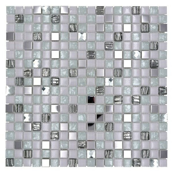 Mozaik pločica Quadrat Crystal Mix XCM M770 (30 x 30 cm, Bijele boje, Sjaj)