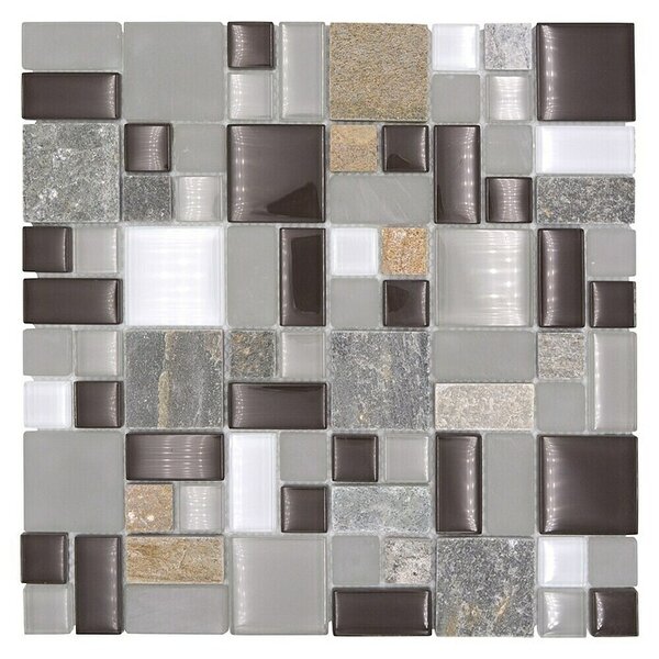 Mozaik pločica Crystal Mix XCM MC619 (30 x 30 cm, Sive boje, Mat)
