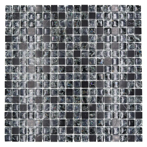 Mozaik pločica Quadrat Crystal Mix XIC 1028 (30,5 x 30,5 cm, Crne boje, Sjaj)