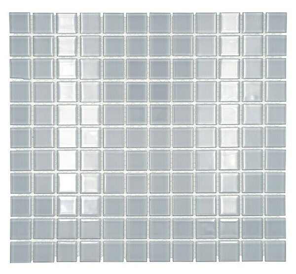 Mozaik pločica Quadrat Crystal Uni CM 4021 (32,7 x 30,2 cm, Svijetlosive boje, Sjaj)