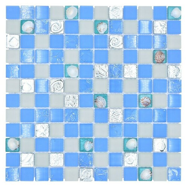 Mozaik pločica Quadrat Crystal XCM 8OP8 (30 x 30 cm, Plave boje, Sjaj)