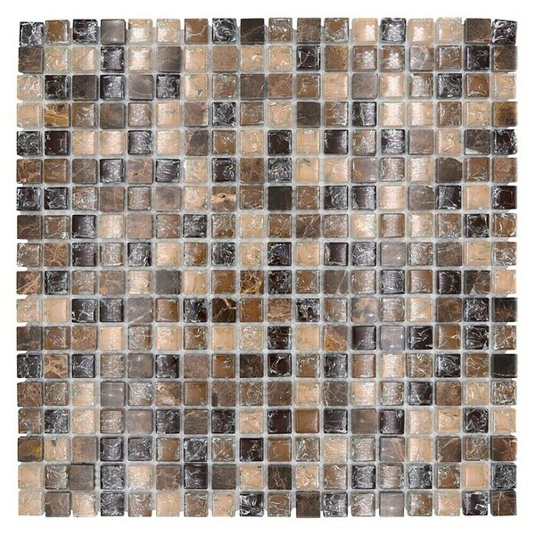 Mozaik pločica Quadrat Crystal Mix XIC 1055 (30,5 x 30,5 cm, Tamnosmeđe boje, Sjaj)