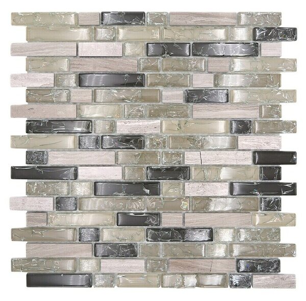 Mozaik pločica Verbund Crystal Mix XIC V1352 (29,8 x 30,5 cm, Sivo-zelene boje, Sjaj)