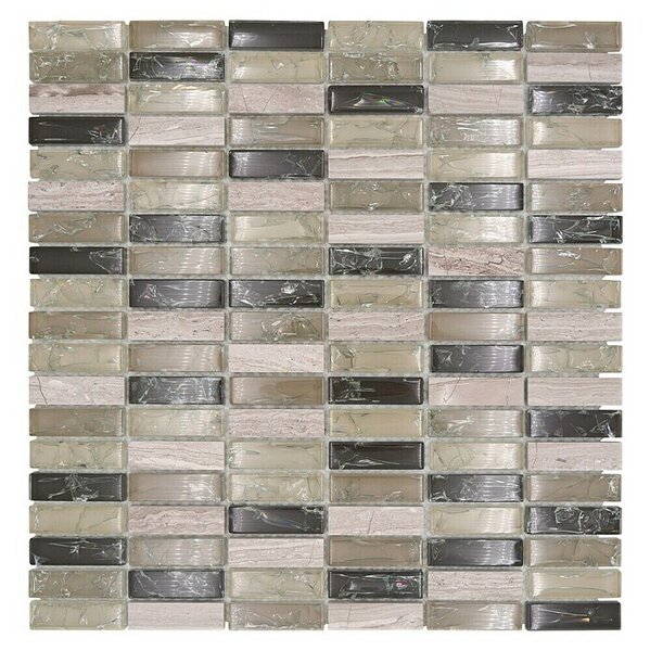 Mozaik pločica Crystal Mix XIC S1252 (32,2 x 31 cm, Sivo-zelene boje, Sjaj)
