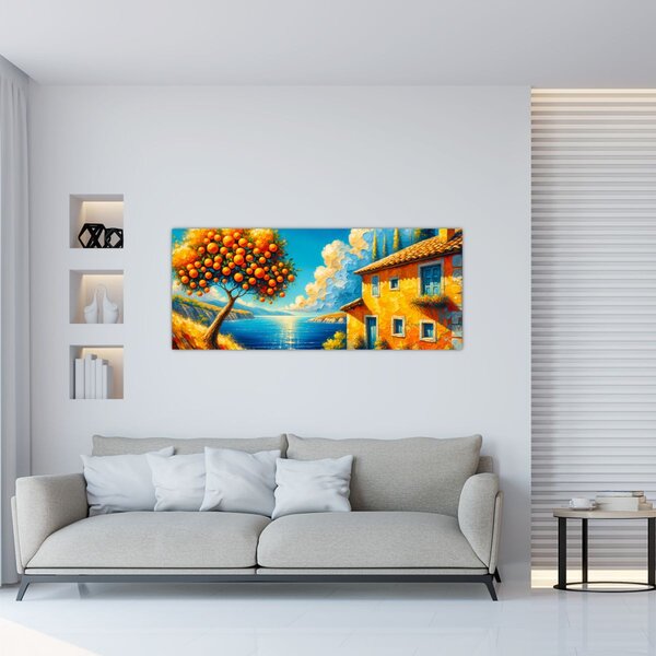 Slika - Kuća s narančama II. (120x50 cm)