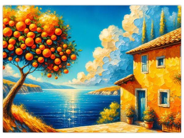 Slika - Kuća s narančama II. (70x50 cm)