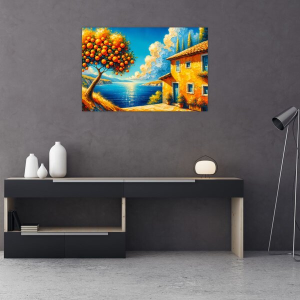 Slika - Kuća s narančama II. (90x60 cm)