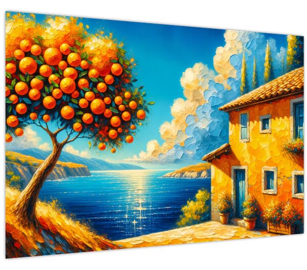 Slika - Kuća s narančama II. (90x60 cm)