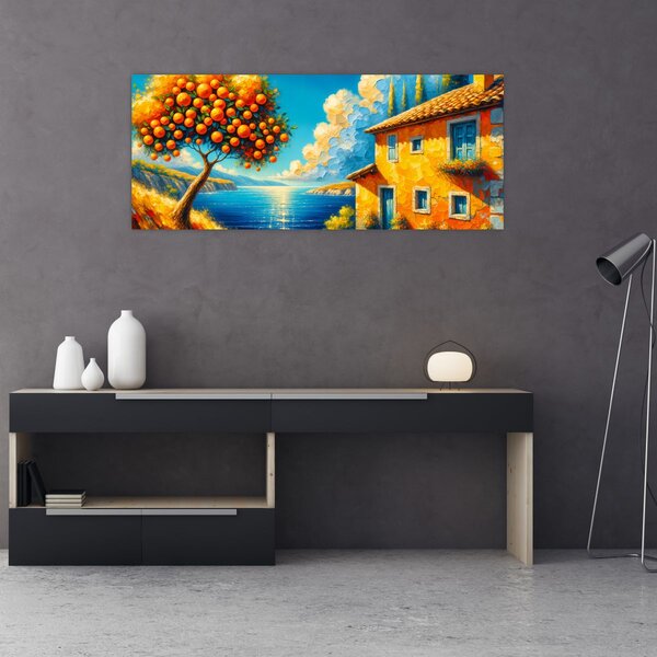 Slika - Kuća s narančama II. (120x50 cm)