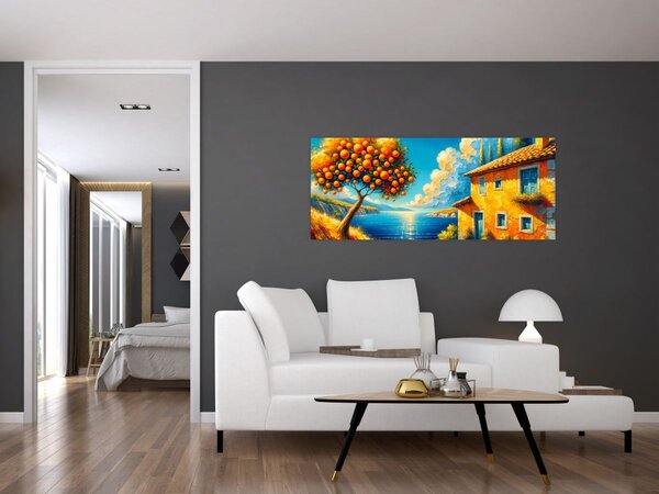 Slika - Kuća s narančama II. (120x50 cm)