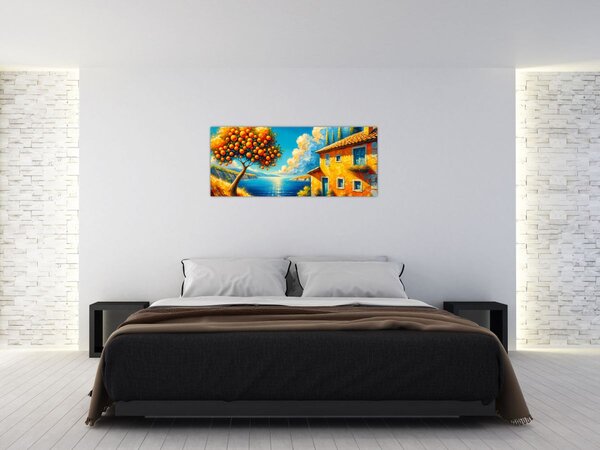 Slika - Kuća s narančama II. (120x50 cm)