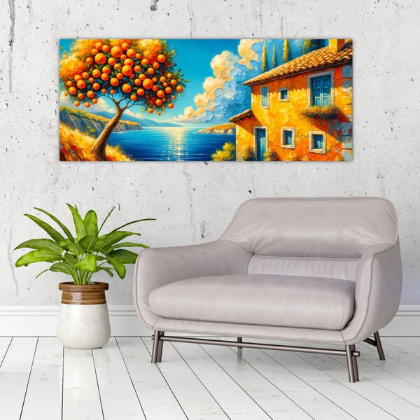 Slika - Kuća s narančama II. (120x50 cm)