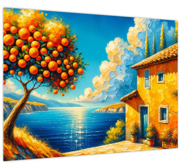 Slika - Kuća s narančama II. (70x50 cm)