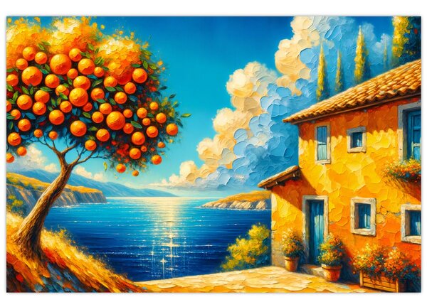 Slika - Kuća s narančama II. (90x60 cm)