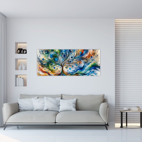 Slika – Šareno energetsko drvo (120x50 cm)