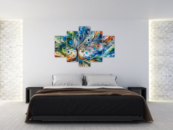 Slika – Šareno energetsko drvo (150x105 cm)
