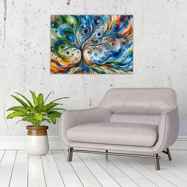 Slika – Šareno energetsko drvo (70x50 cm)