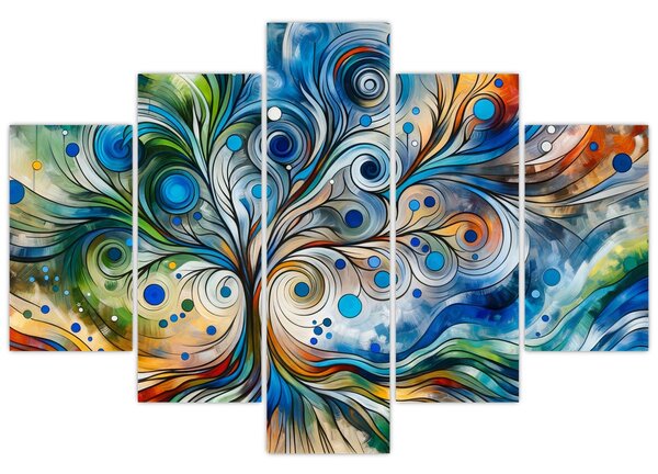 Slika – Šareno energetsko drvo (150x105 cm)