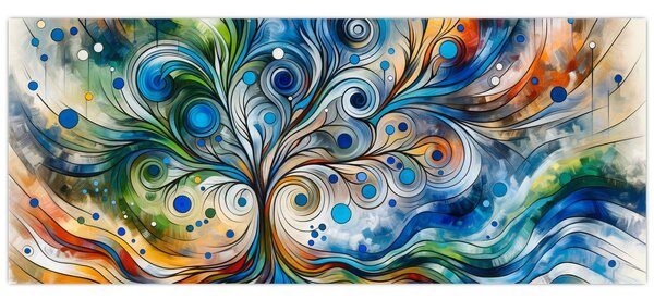 Slika – Šareno energetsko drvo (120x50 cm)