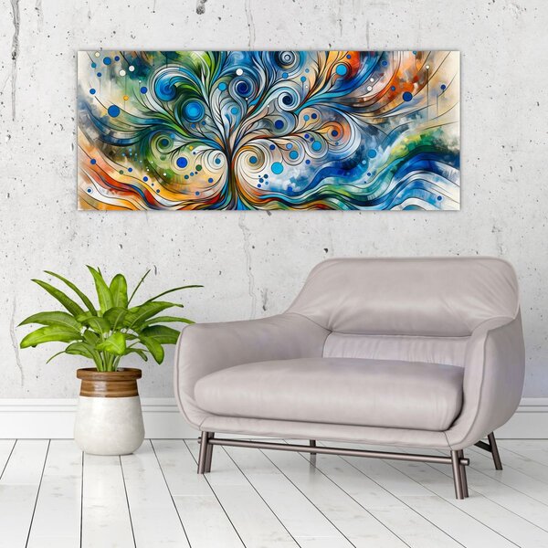 Slika – Šareno energetsko drvo (120x50 cm)