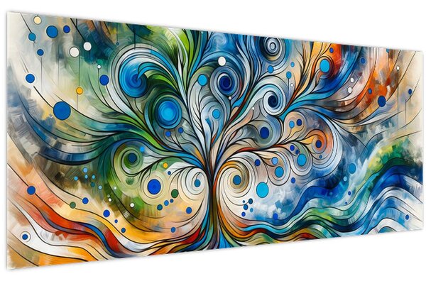 Slika – Šareno energetsko drvo (120x50 cm)