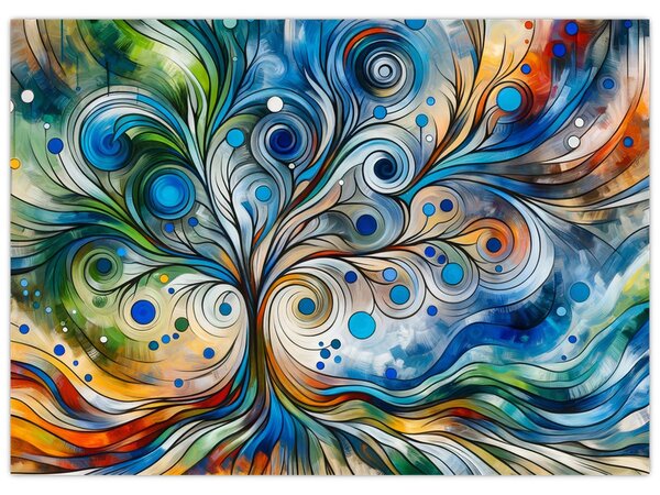 Slika – Šareno energetsko drvo (70x50 cm)