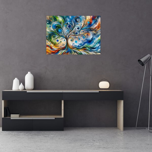 Slika – Šareno energetsko drvo (70x50 cm)
