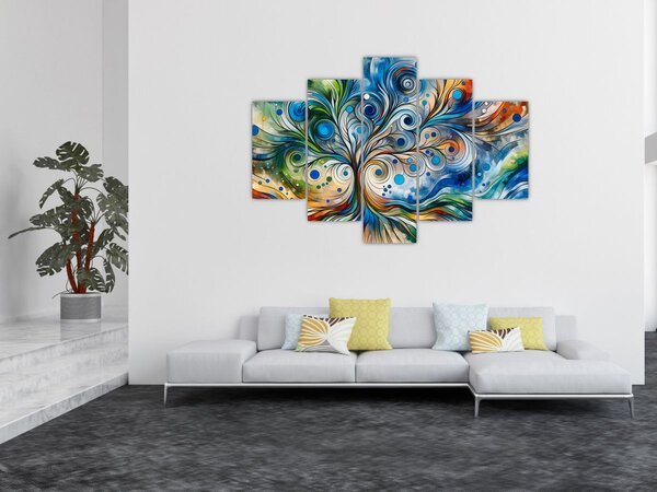 Slika – Šareno energetsko drvo (150x105 cm)
