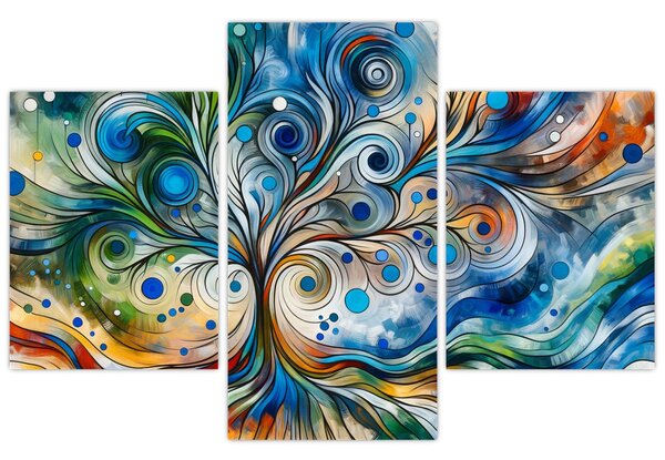Slika – Šareno energetsko drvo (90x60 cm)