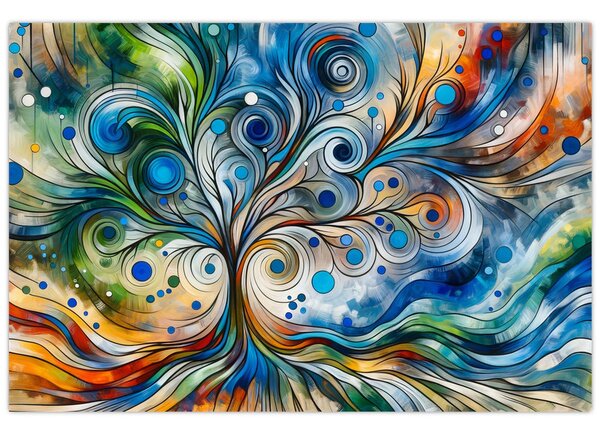 Slika – Šareno energetsko drvo (90x60 cm)
