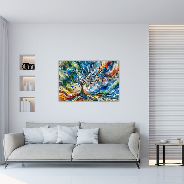 Slika – Šareno energetsko drvo (90x60 cm)