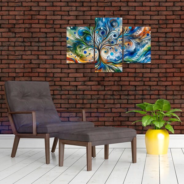 Slika – Šareno energetsko drvo (90x60 cm)
