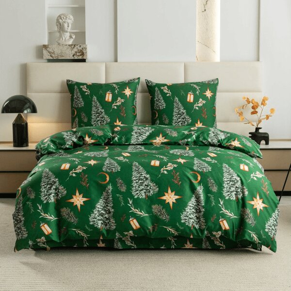Posteljina od mikrovlakana GREEN CHRISTMAS zelena Dimenzije posteljine: 70 x 90 cm | 140 x 200 cm