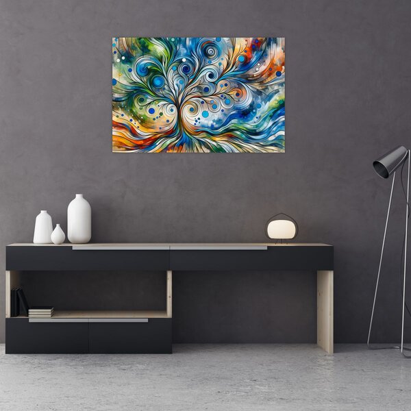 Slika – Šareno energetsko drvo (90x60 cm)