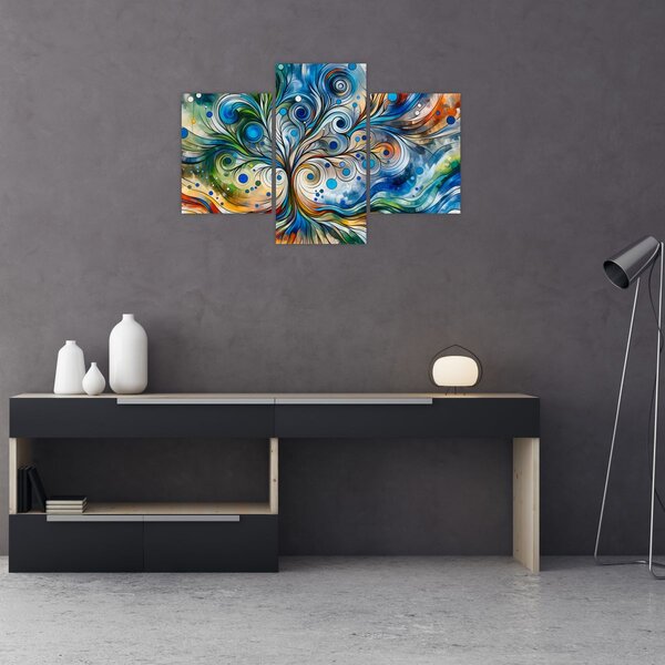 Slika – Šareno energetsko drvo (90x60 cm)