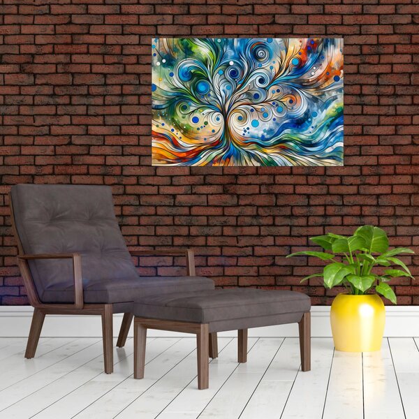 Slika – Šareno energetsko drvo (90x60 cm)