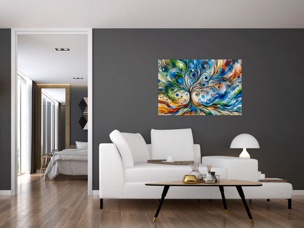 Slika – Šareno energetsko drvo (90x60 cm)