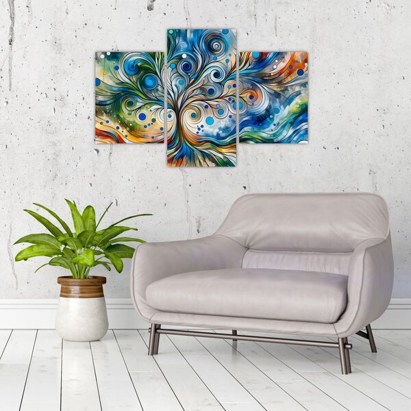 Slika – Šareno energetsko drvo (90x60 cm)