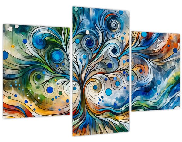 Slika – Šareno energetsko drvo (90x60 cm)