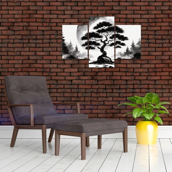 Slika – Crno-bijeli bonsai (90x60 cm)