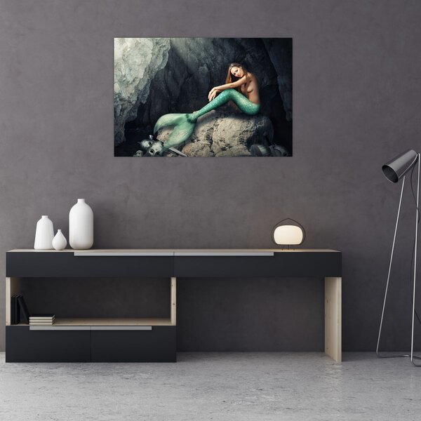 Slika - Sirena na stijeni (90x60 cm)