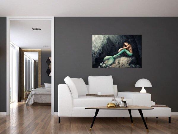 Slika - Sirena na stijeni (90x60 cm)